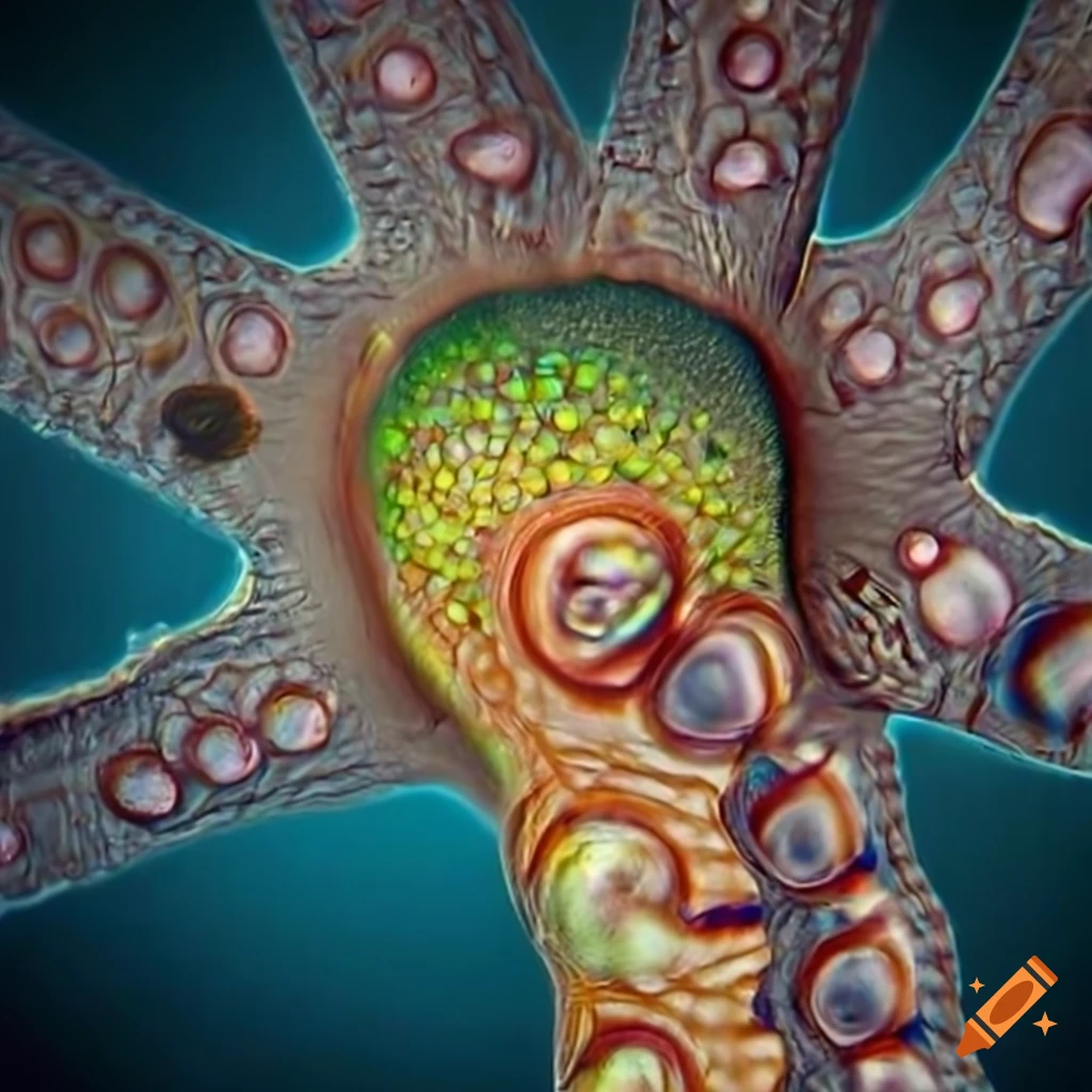 In this hyperrealistic microscopic micro photograph 📷 of a horrifying