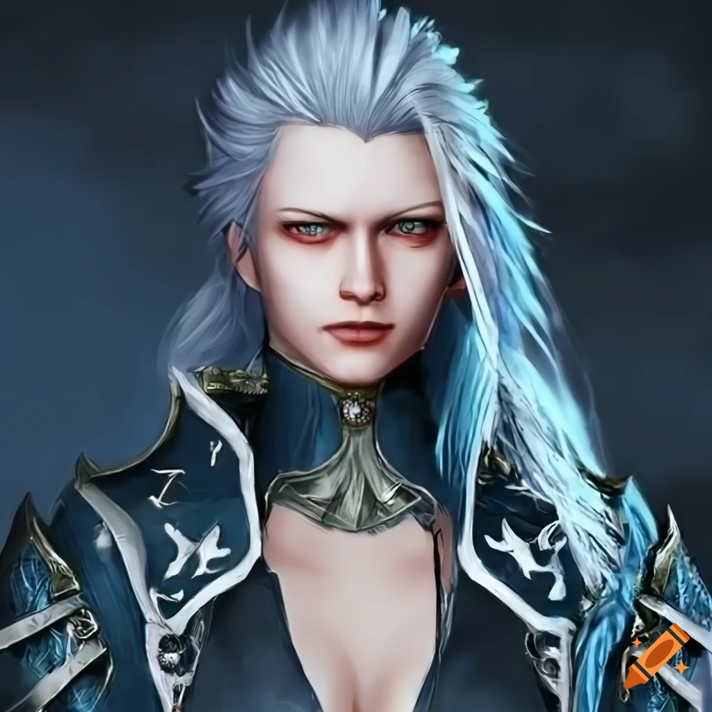 Female character inspired by vergil from devil may cry series on Craiyon