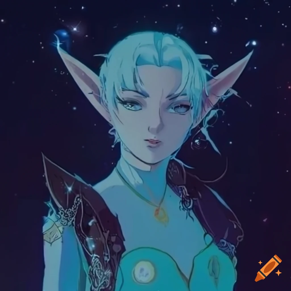 Celestial Elf With Retro Anime Aesthetic On Craiyon 1764