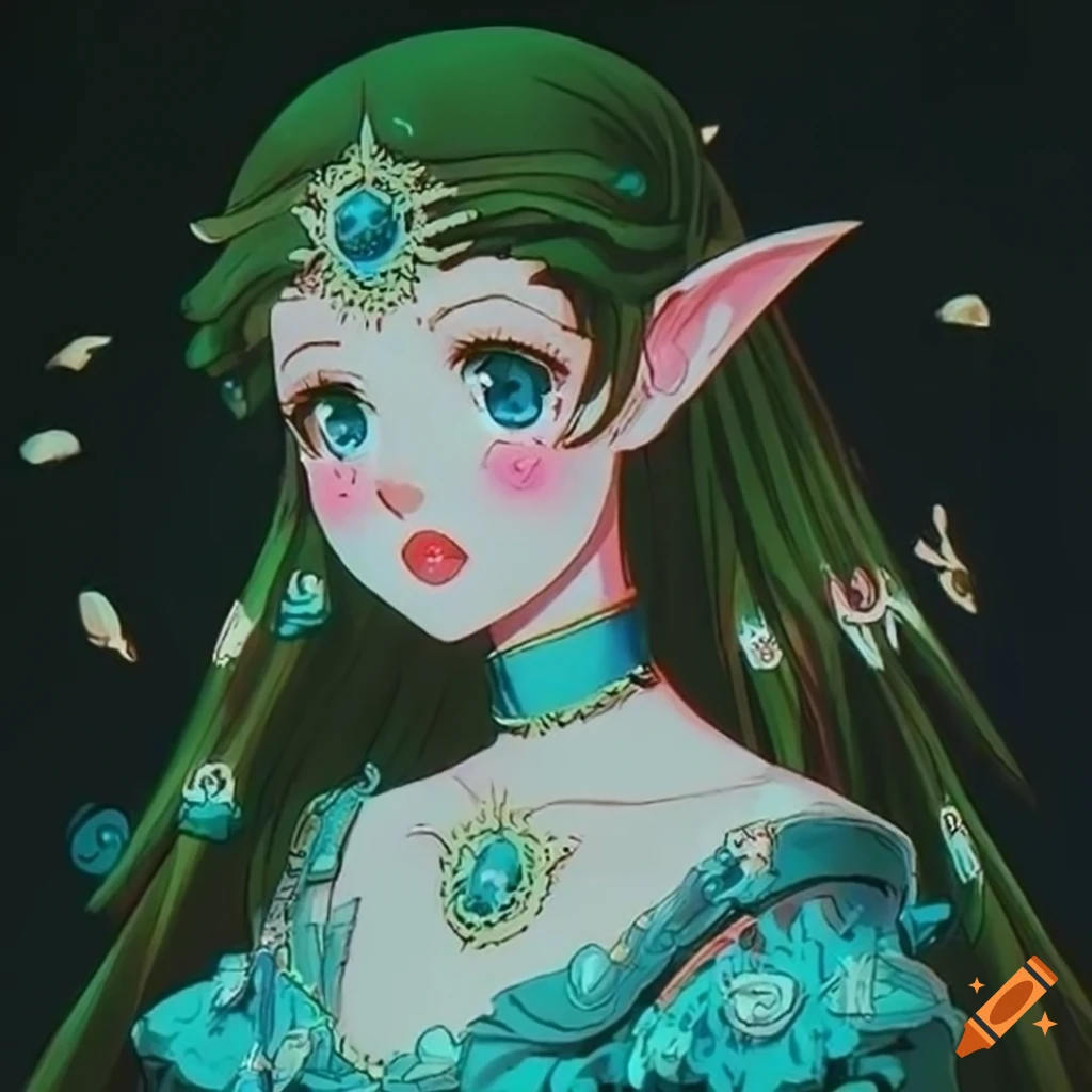 Retro Anime Elf Princess In Aesthetic Style On Craiyon 3246