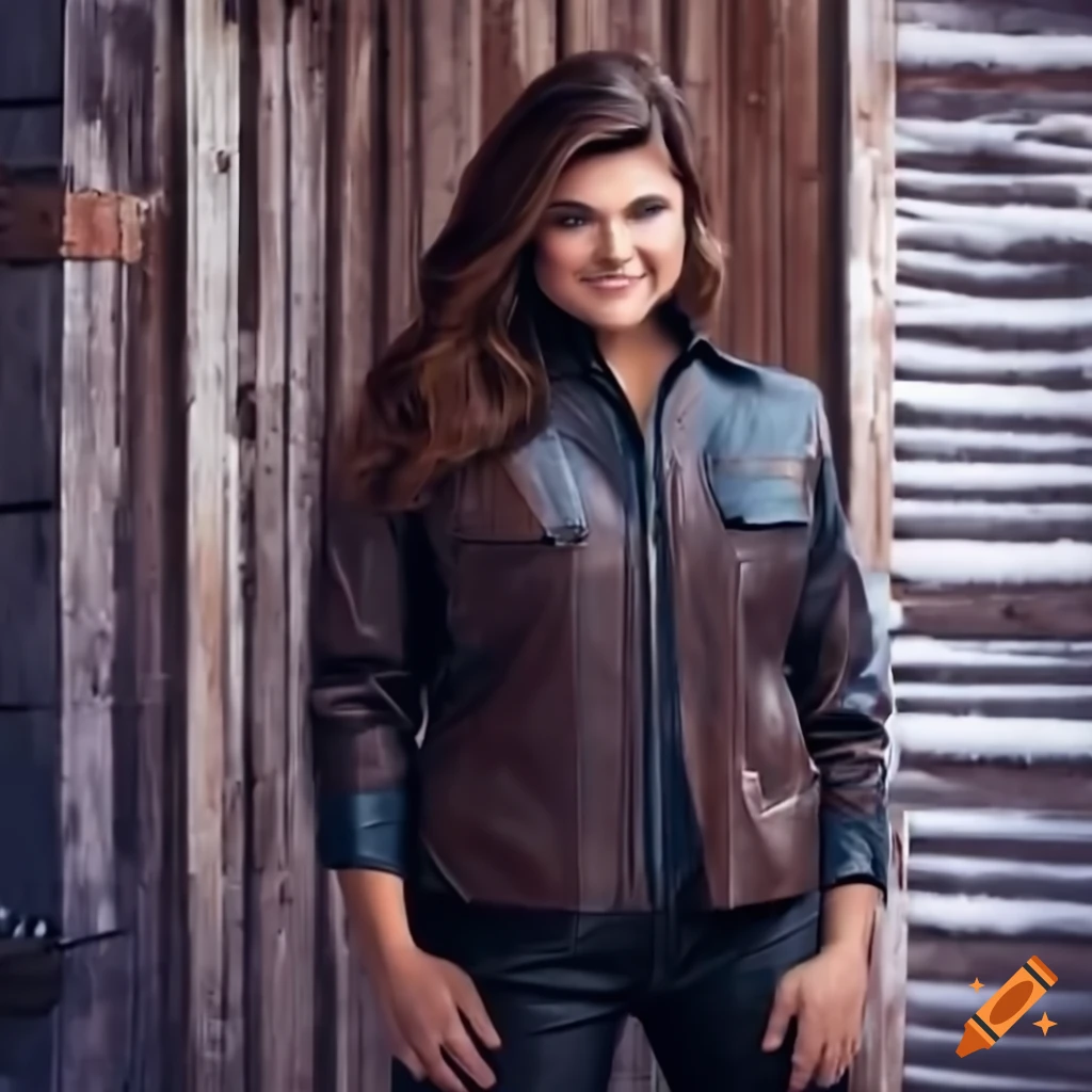 Actress resembling Tiffani Thiessen at age 20 in country style outfit