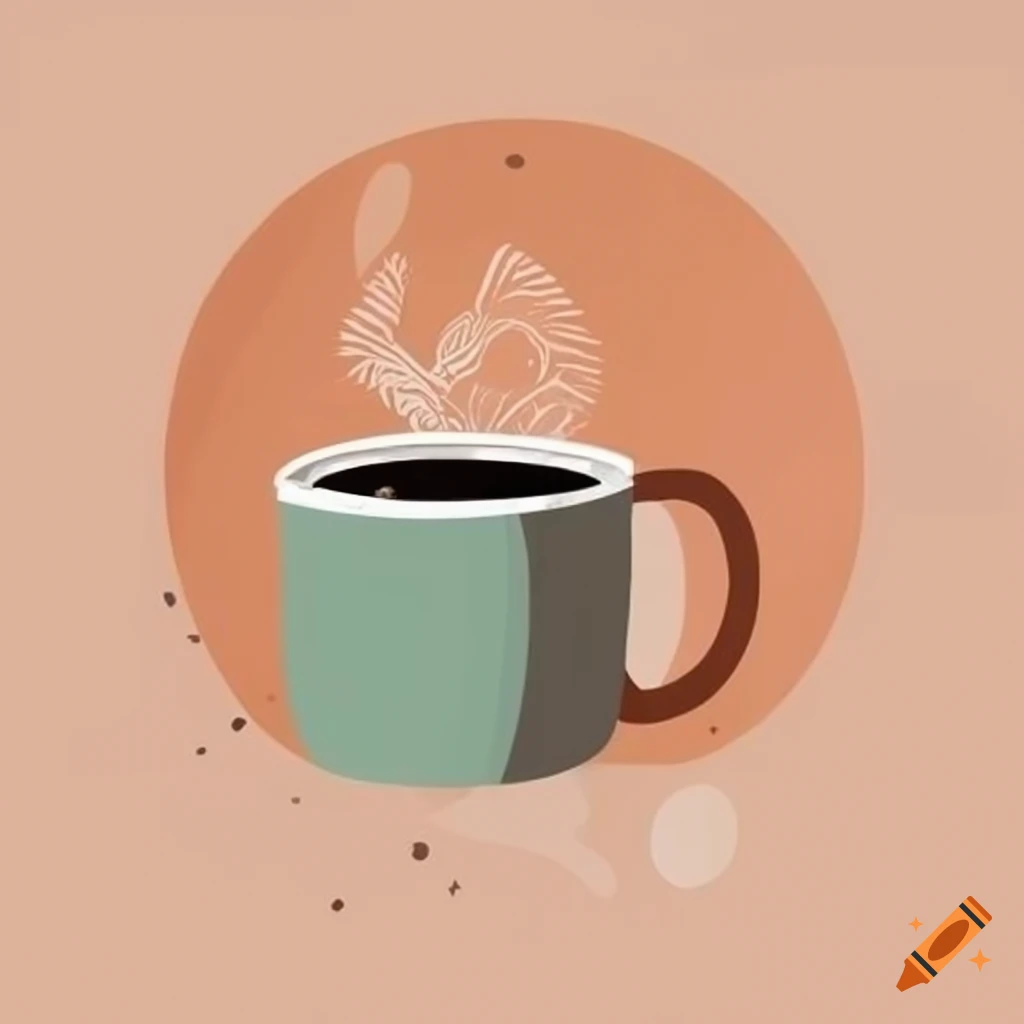 Coffee mug clipart in boho style