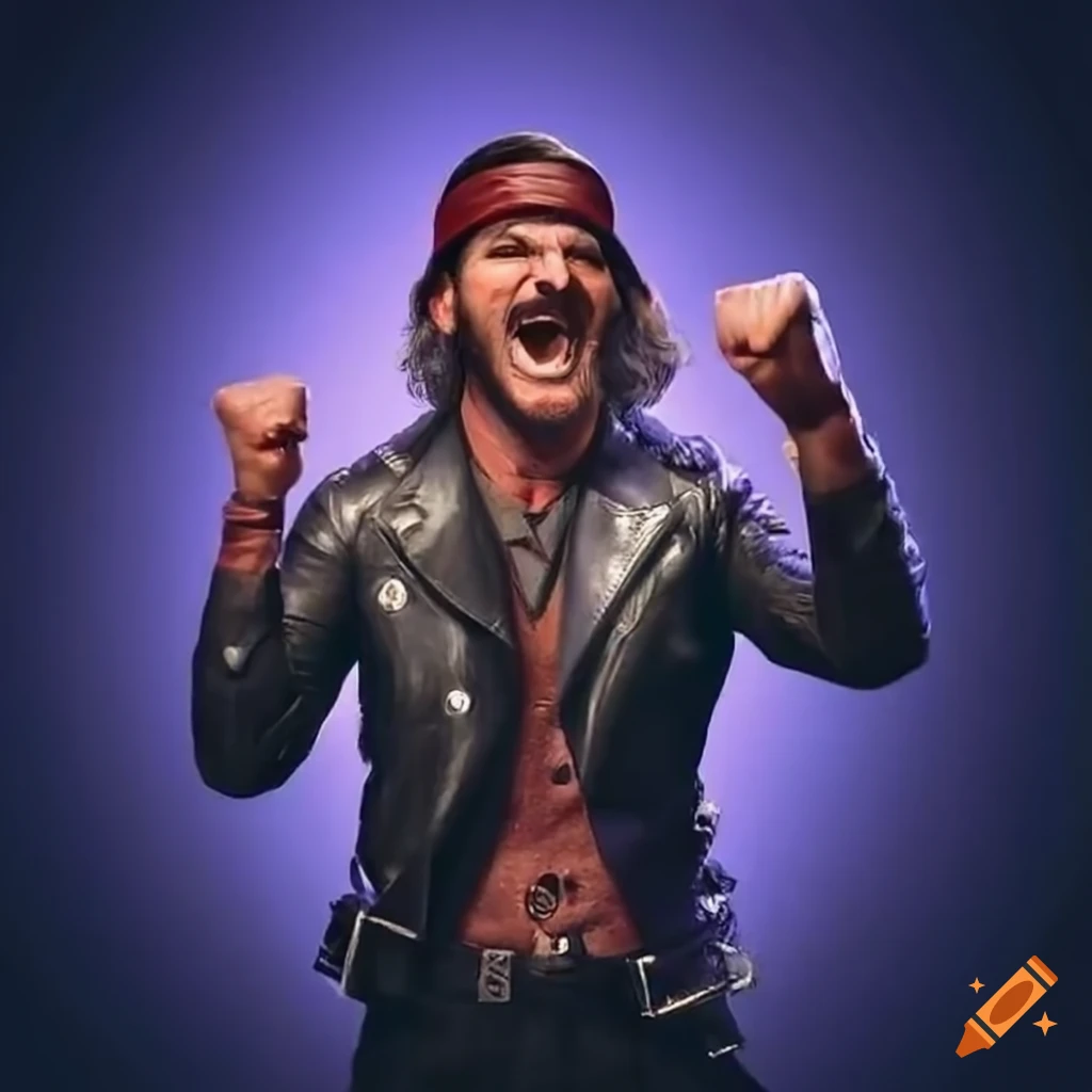 Biker celebrating a win at a busy casino pit