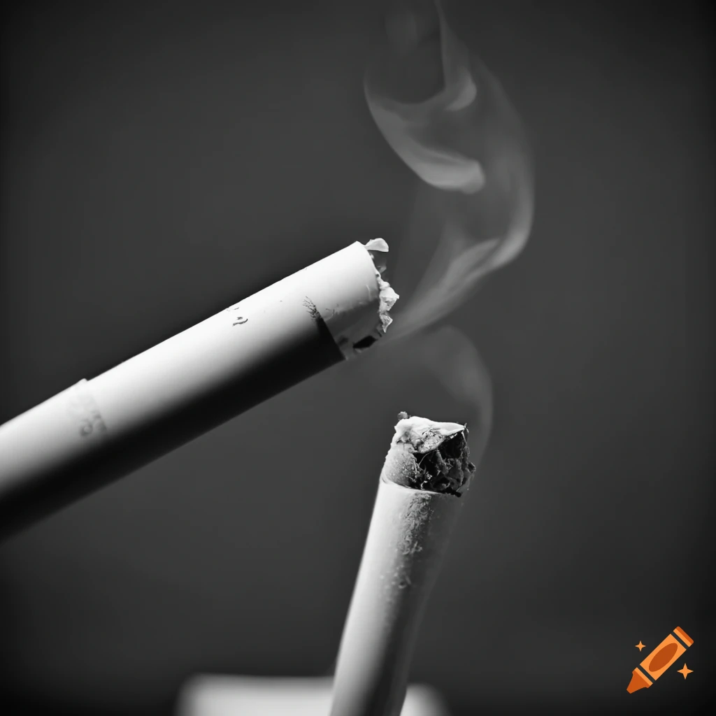 Black and white cigarettes on Craiyon