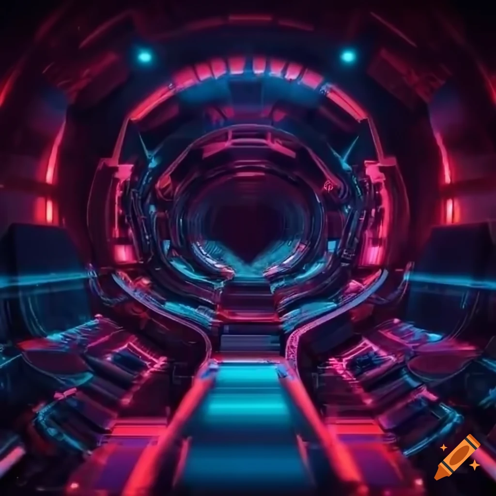 Generator function in a sci-fi retrowave style