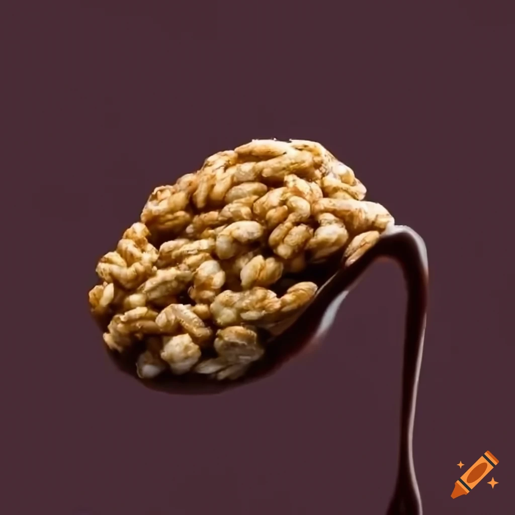 Quaker Oats puffed rice cracker dipped in chocolate with a bite taken ...