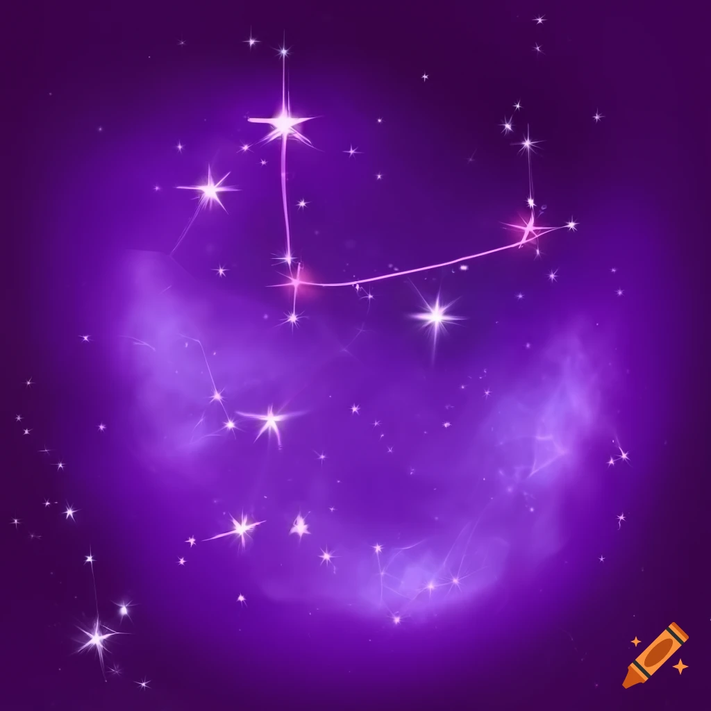 3D nine star constellation on a purple background