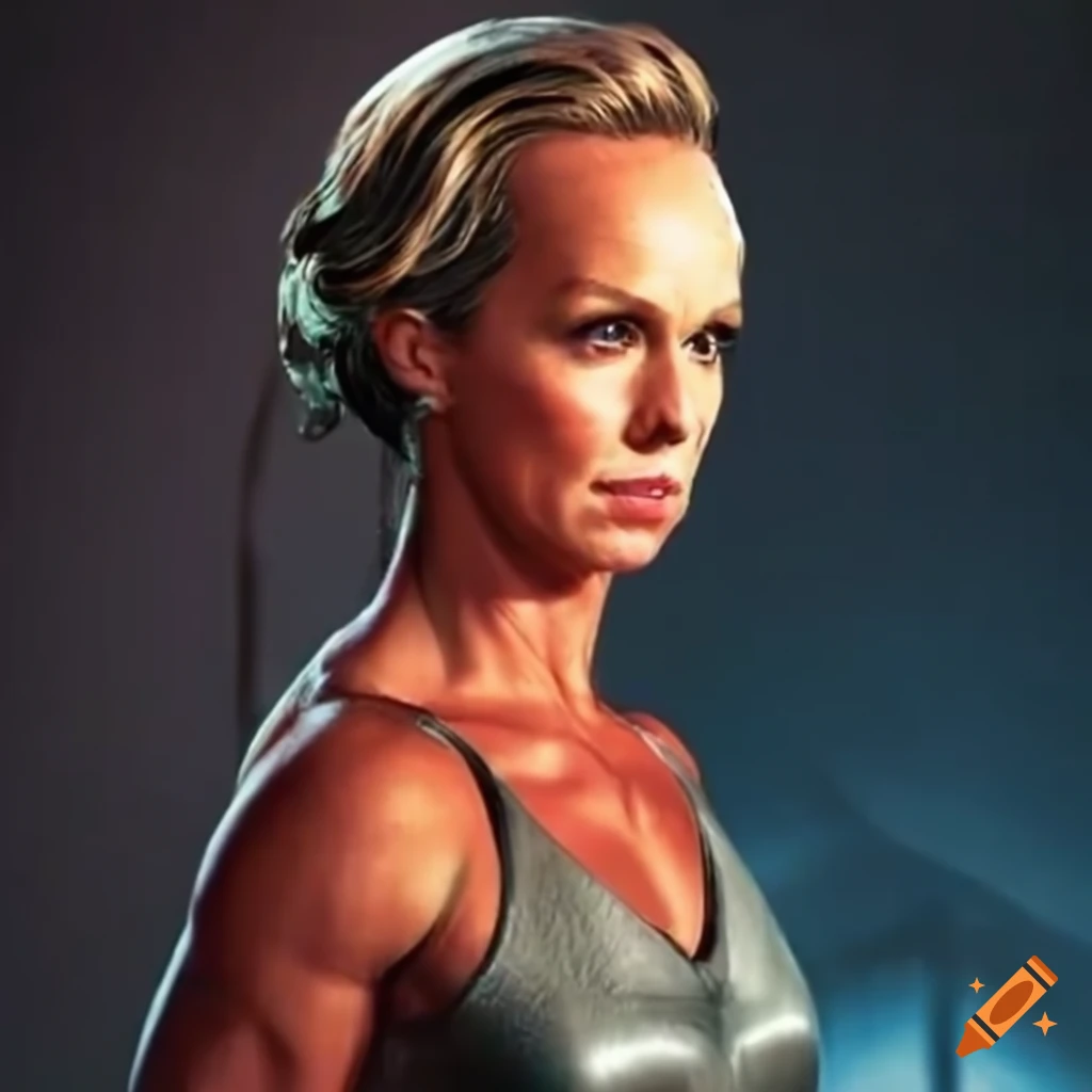 Muscular Machinist Melora Hardin on Planet Mars