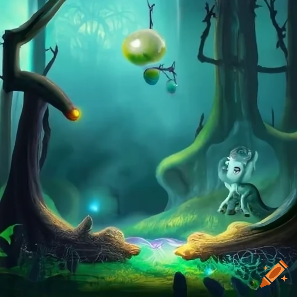 Enchanted forest scene with porcelain fairy and mutant omega mart on ...