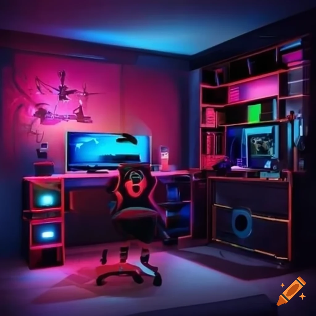 Gaming Themed Bedroom For A Man On Craiyon gaming-themed-bedroom-for-a-man-on-craiyon
