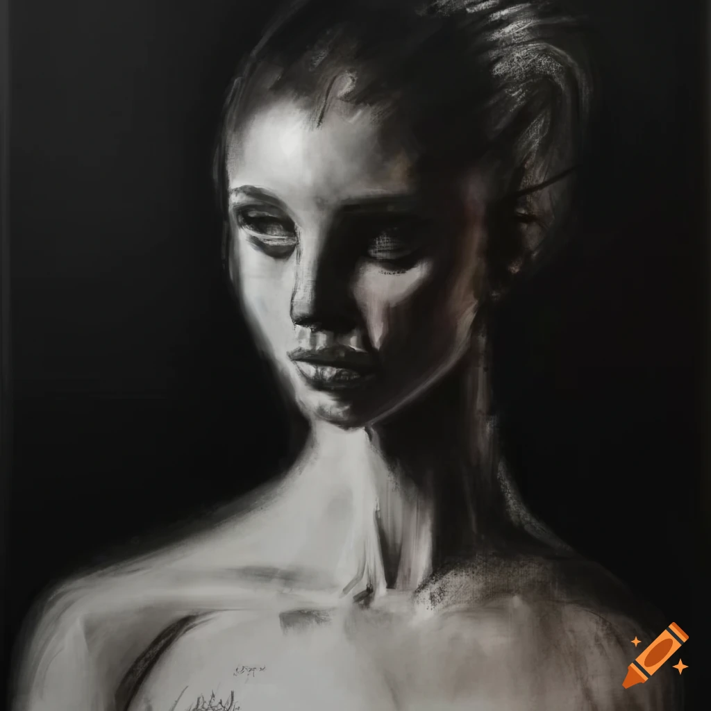 Charcoal portrait sketch of a dancer in german artist style on Craiyon