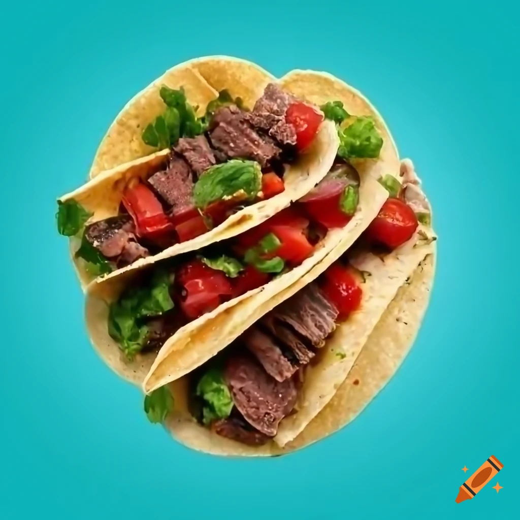 Tacos filled with marinated meats, lettuce, guacamole, and salsa resembling the temporal lobe