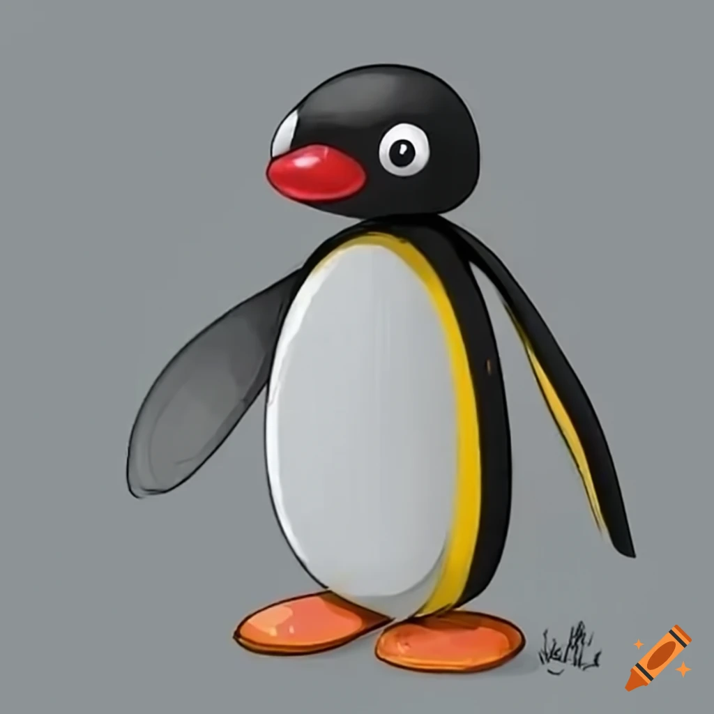 Penguin using a pingu nooter machine
