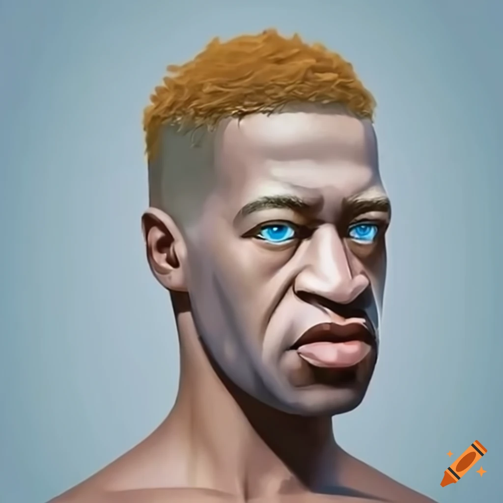 Artistic portrait of a man with blue eyes and blonde hair on Craiyon