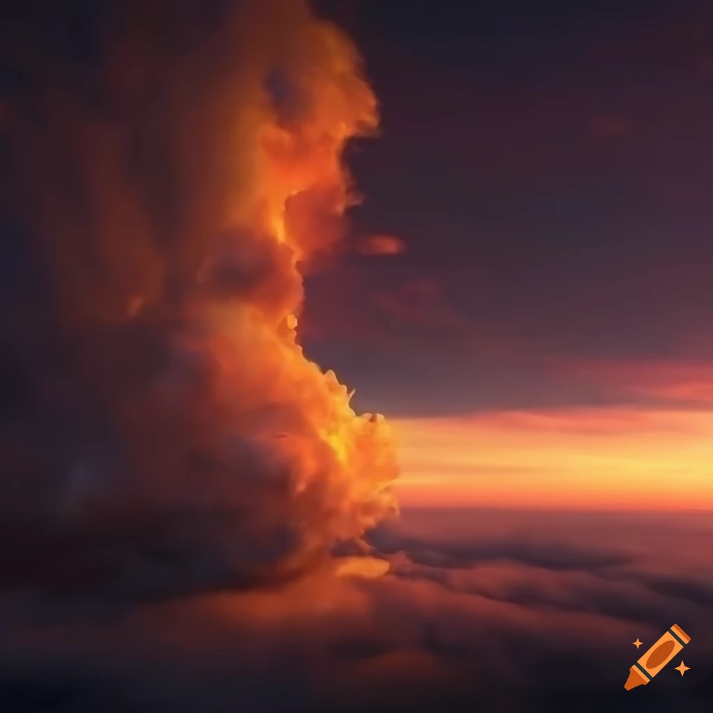 Round gold and silver amalgam with stormy wind and fire in HDR photorealism