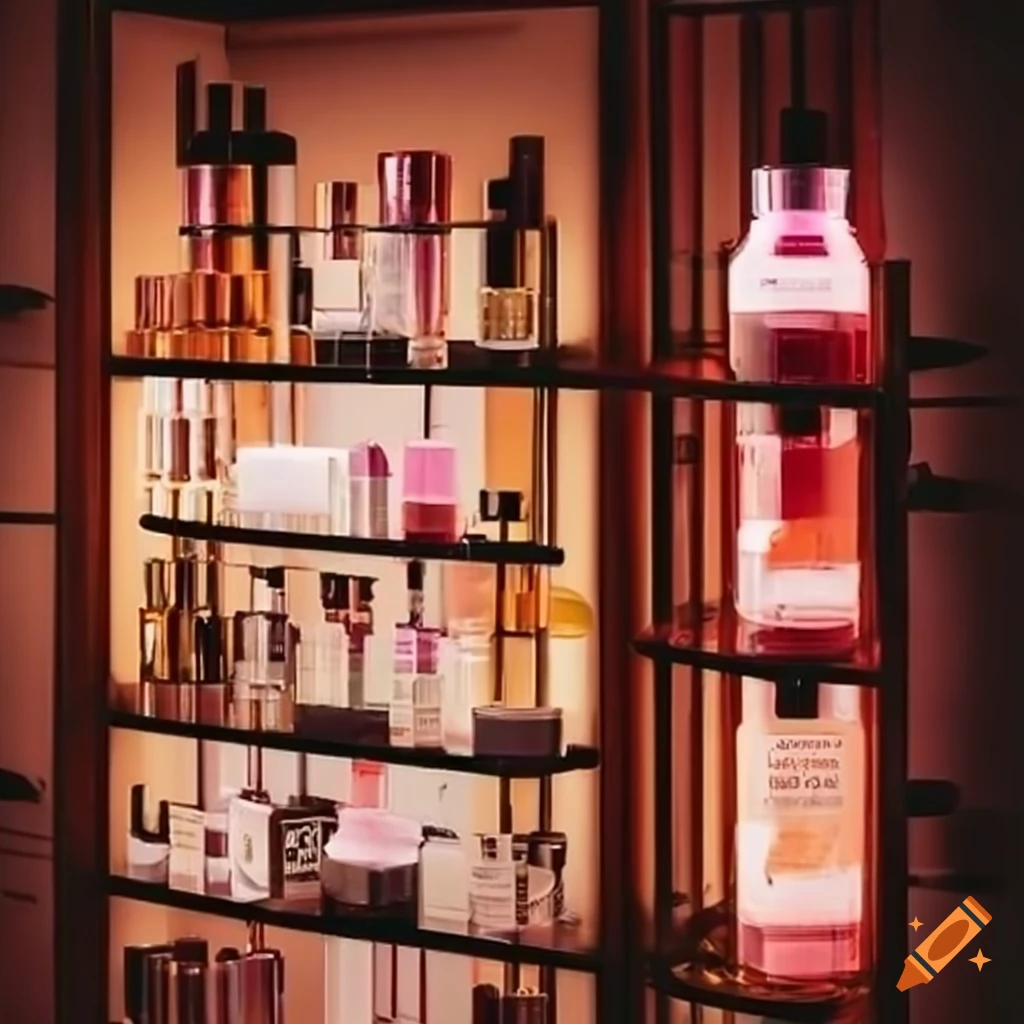 Small shop selling perfumes and cosmetics on Craiyon