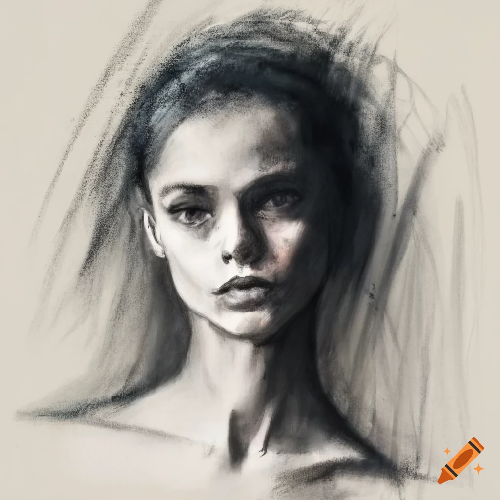 Charcoal portrait sketch of a dancer in german artist style on Craiyon