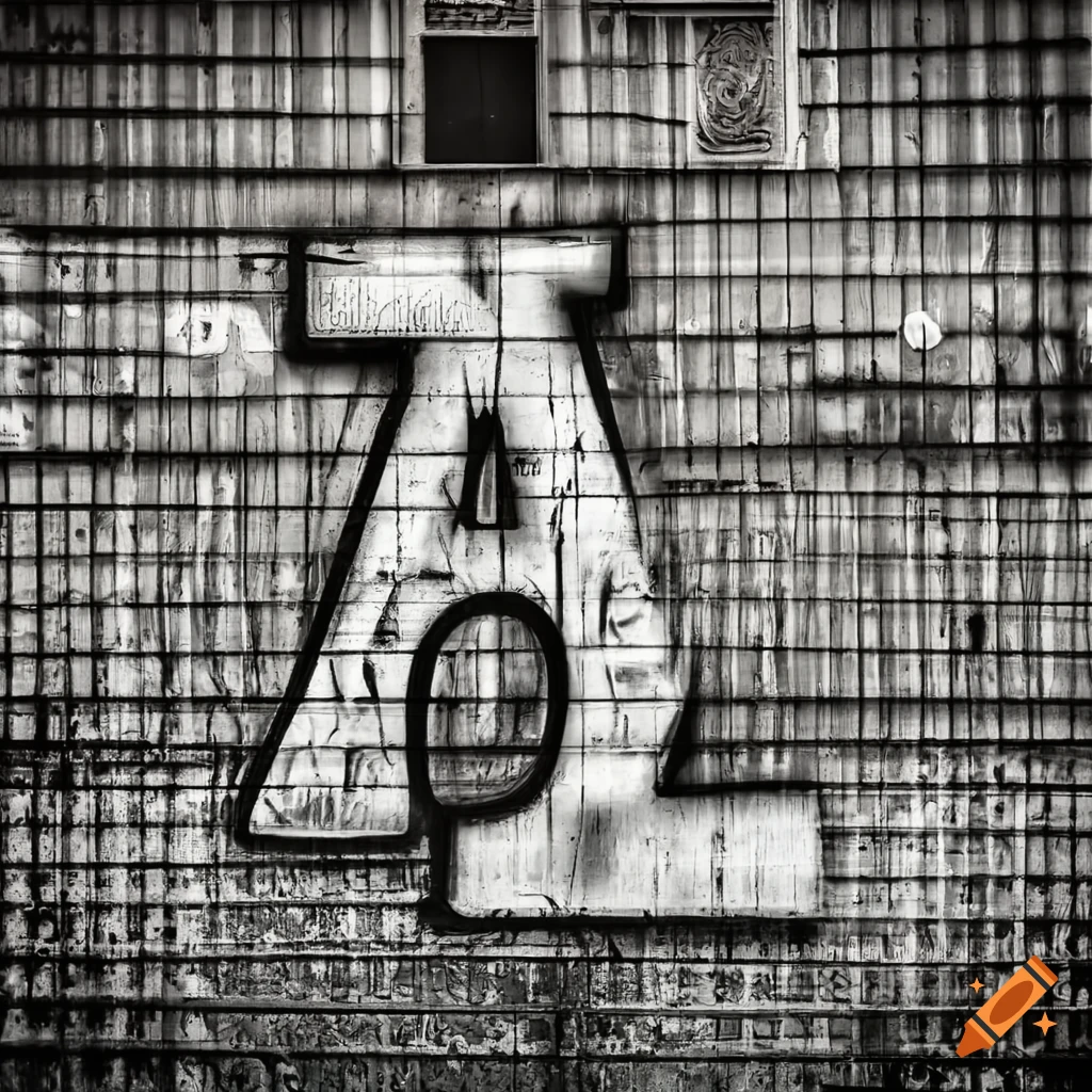 Detailed black and white graffiti art of vintage letter R on a New York ...