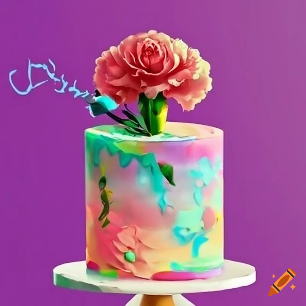 Carnation bouquet cake topper with appreciation message on Craiyon