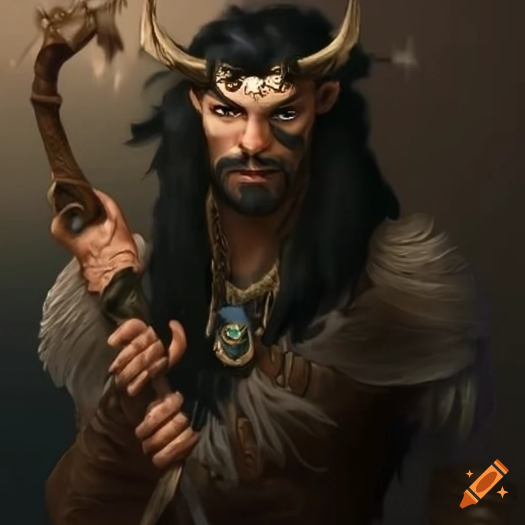 Male druid with a staff