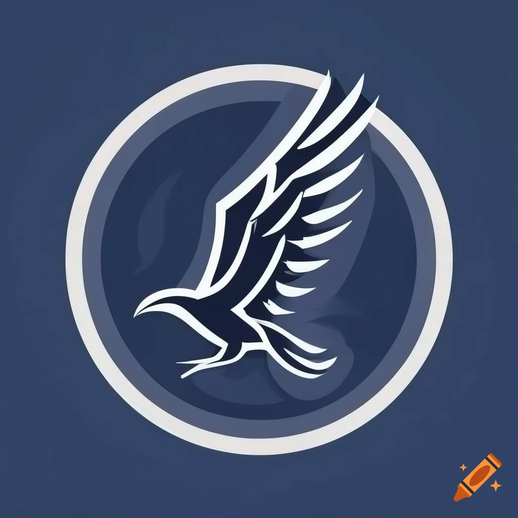 Stylized logo of rebellion with flying eagle and lightning bolts on a dark circular background