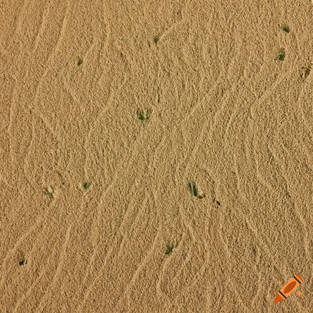 Top down view of sand and grass texture on Craiyon