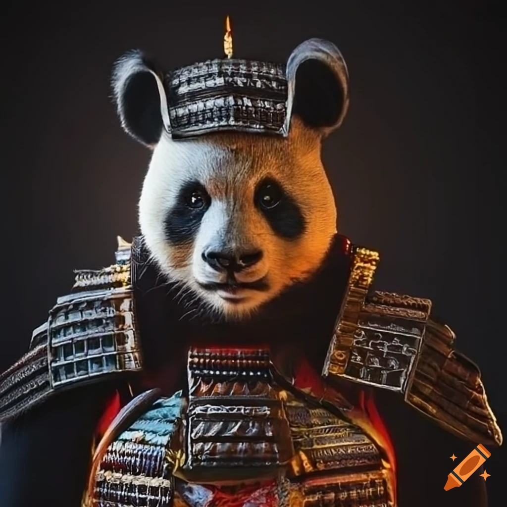 Samurai panda illustration on Craiyon