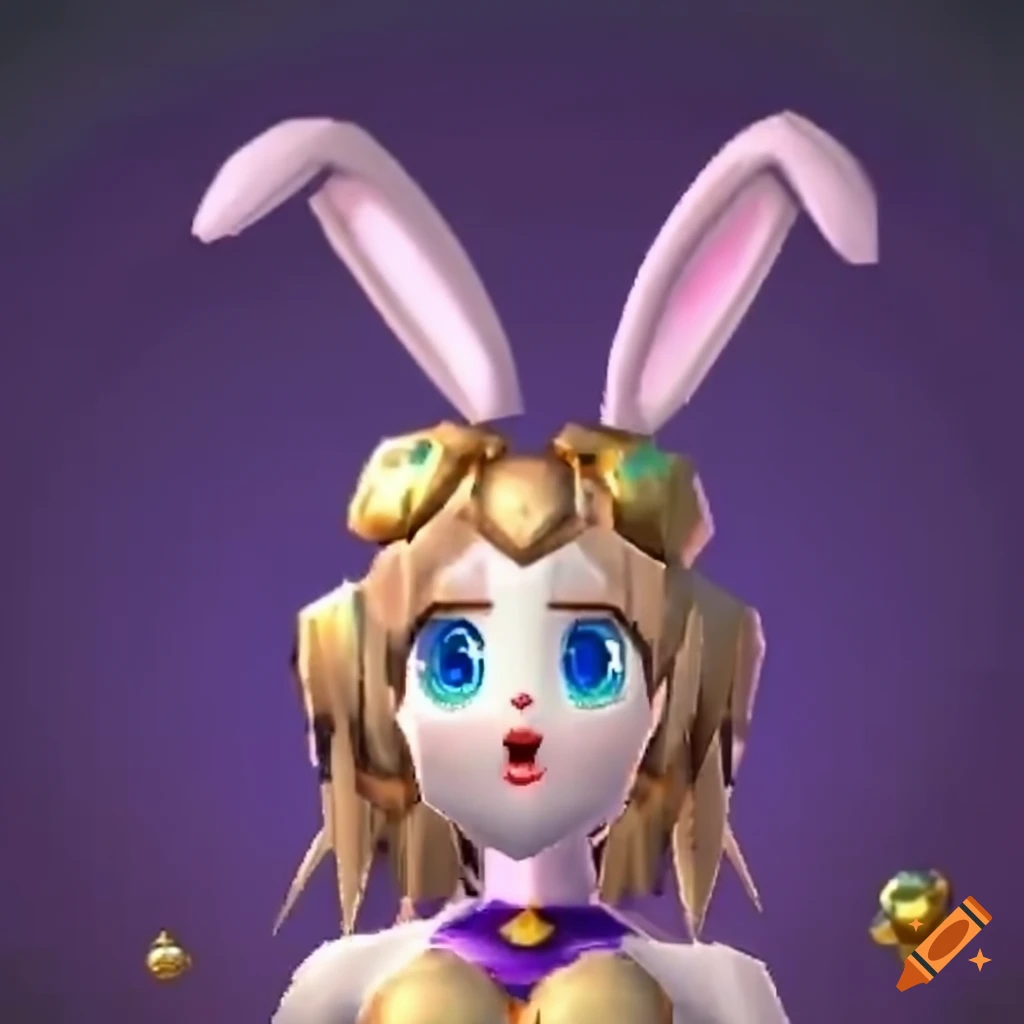 Bunny princess armor boss in a n64 game on Craiyon