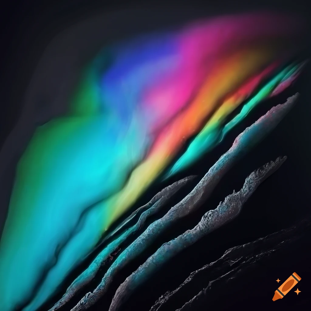 Vivid colored chalk dust abstract artwork on black slate on Craiyon