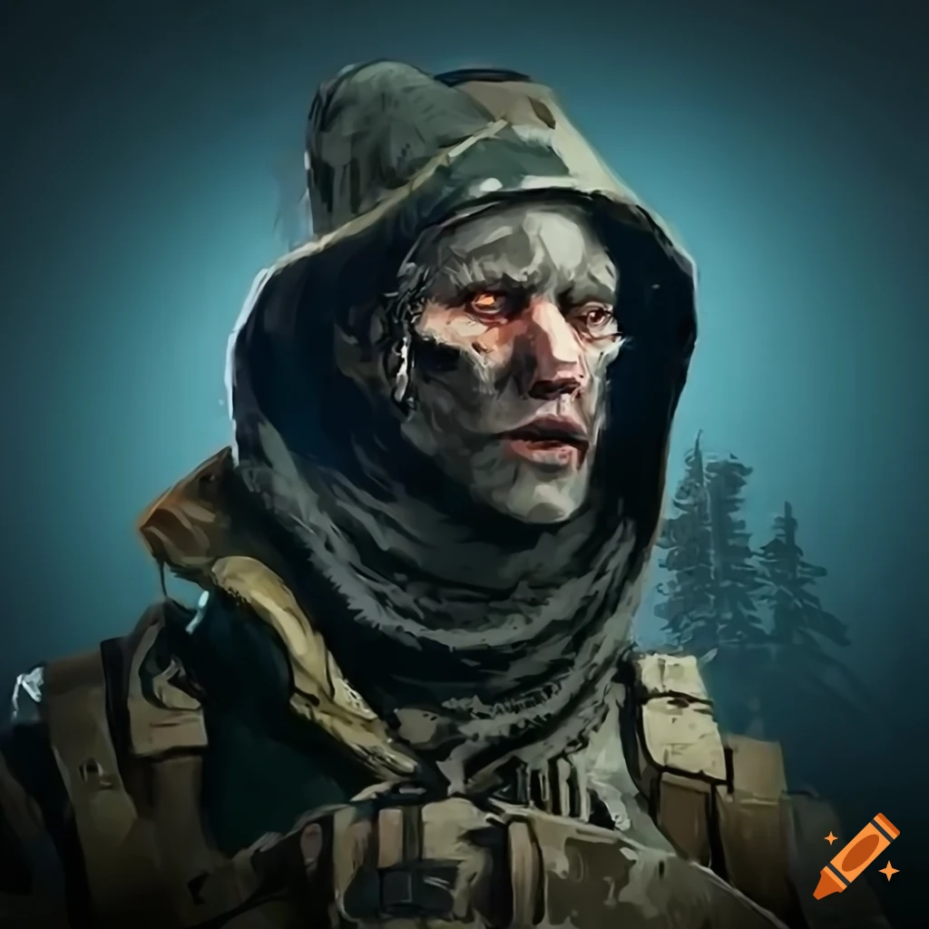 Portrait of a black Canadian stalker in a wasteland