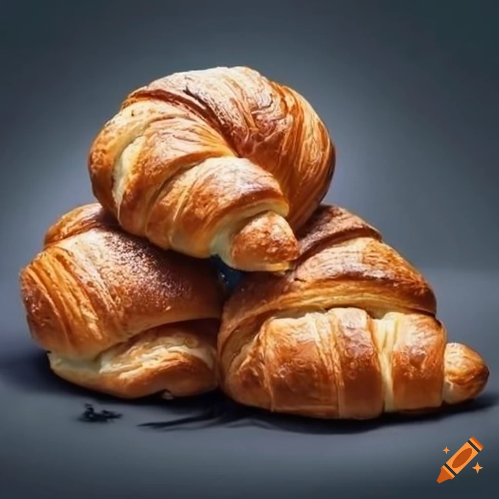 French croissants on a shelf