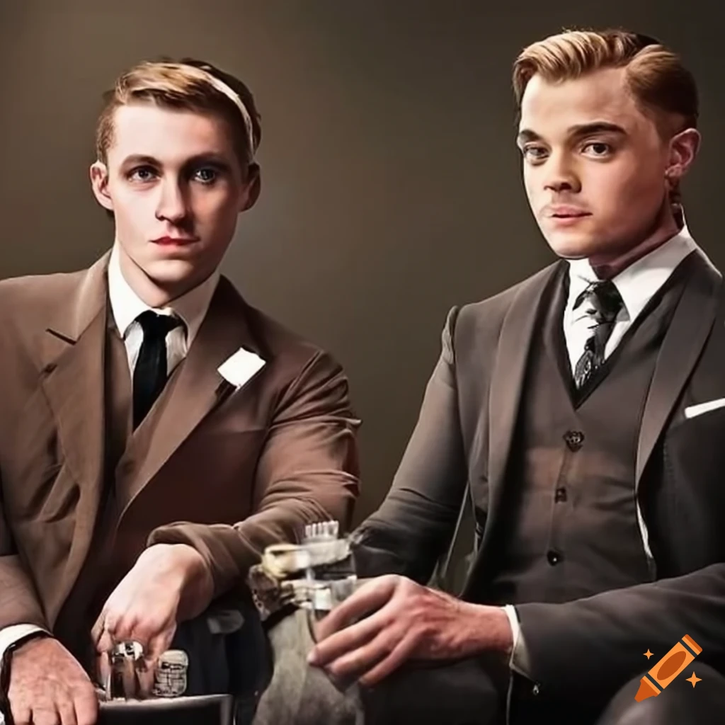 Dan cody with his arm around young gatsby role model on craiyon