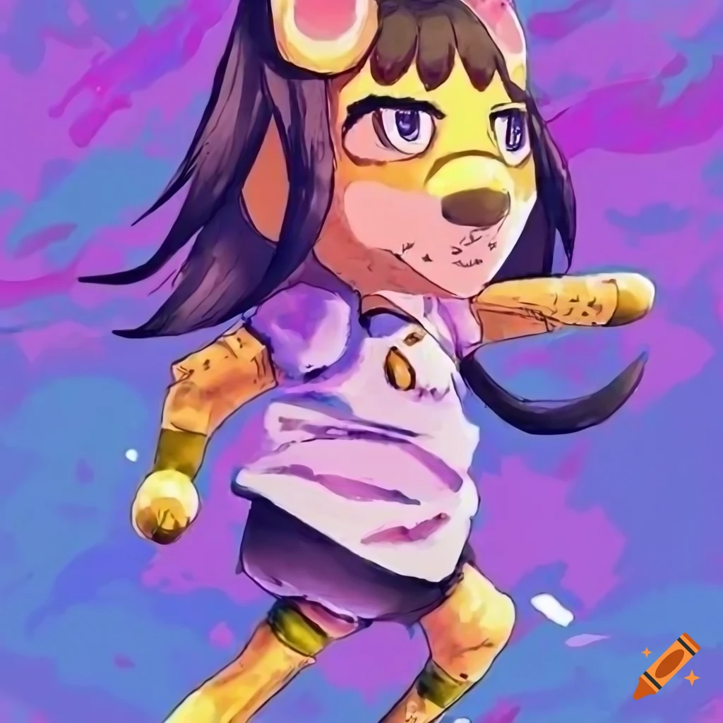 Ankha from Animal Crossing in JoJo's Bizarre Adventure style by Hirohiko Araki