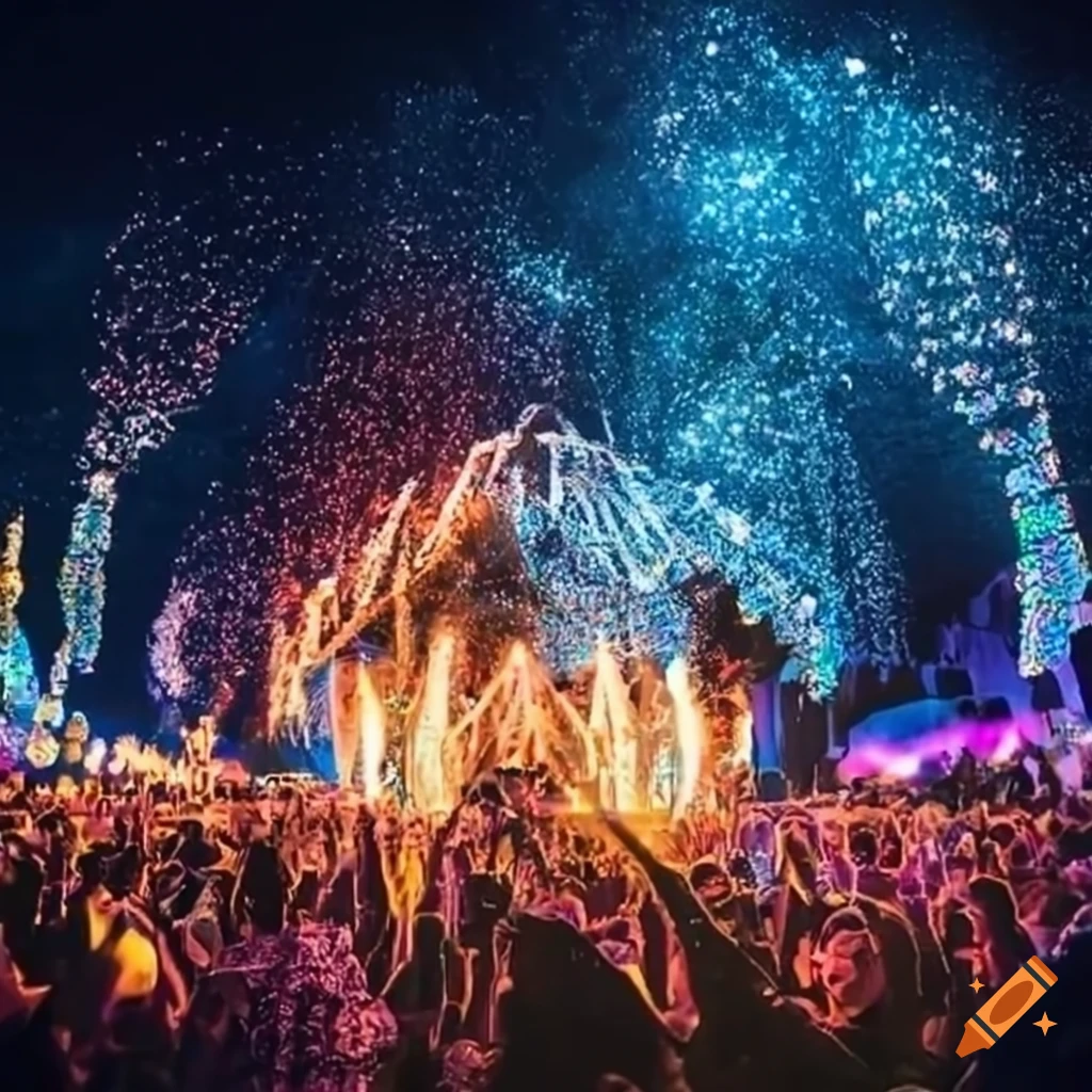 Music festival lights creating an epic atmosphere