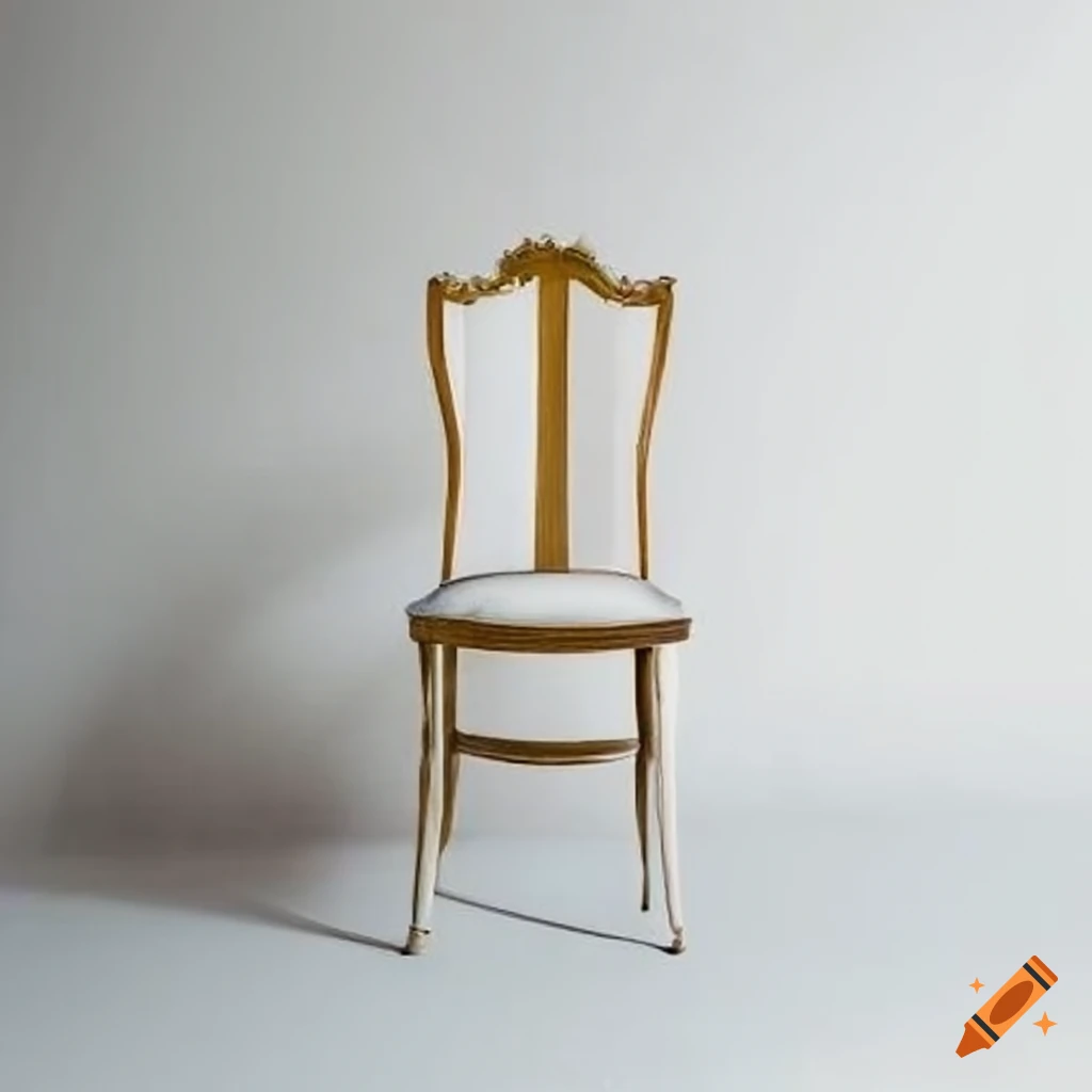 French directoire chair with gray and white colors and clean design on ...