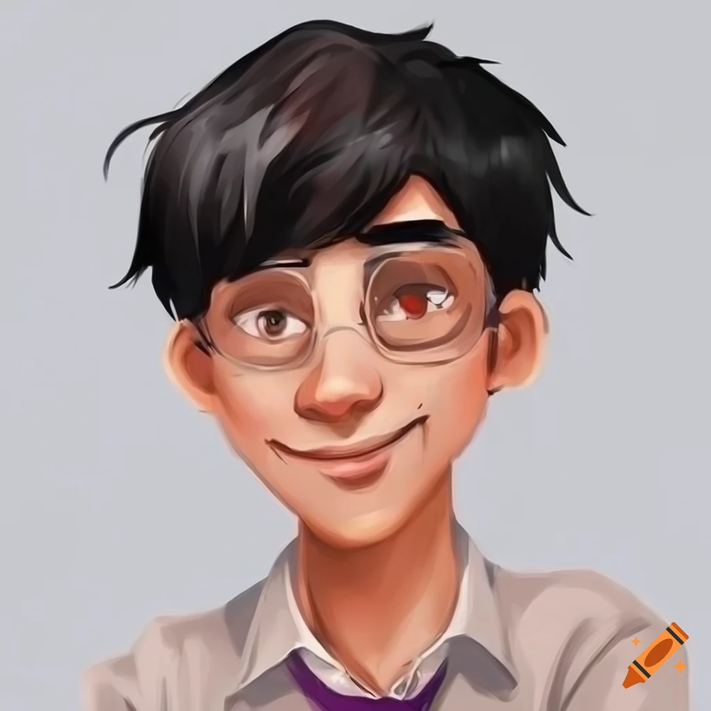 Cartoon of a handsome American man in a scientist outfit