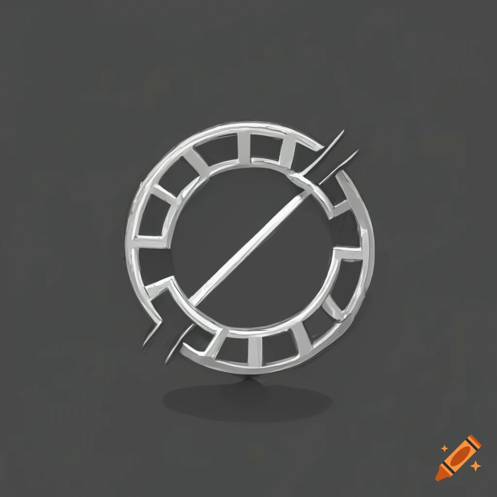 Minimalistic black and white game icon of a chakram