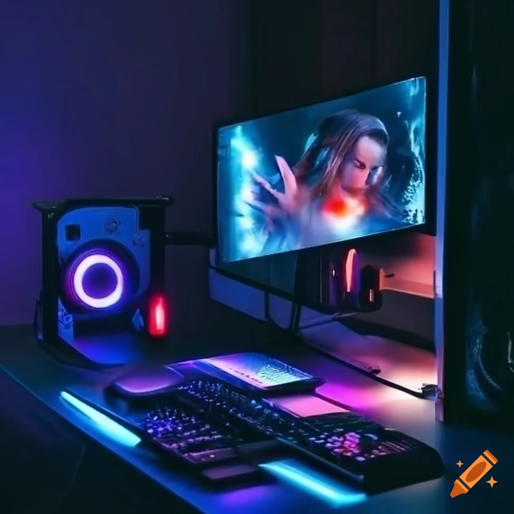 Gaming setup on Craiyon
