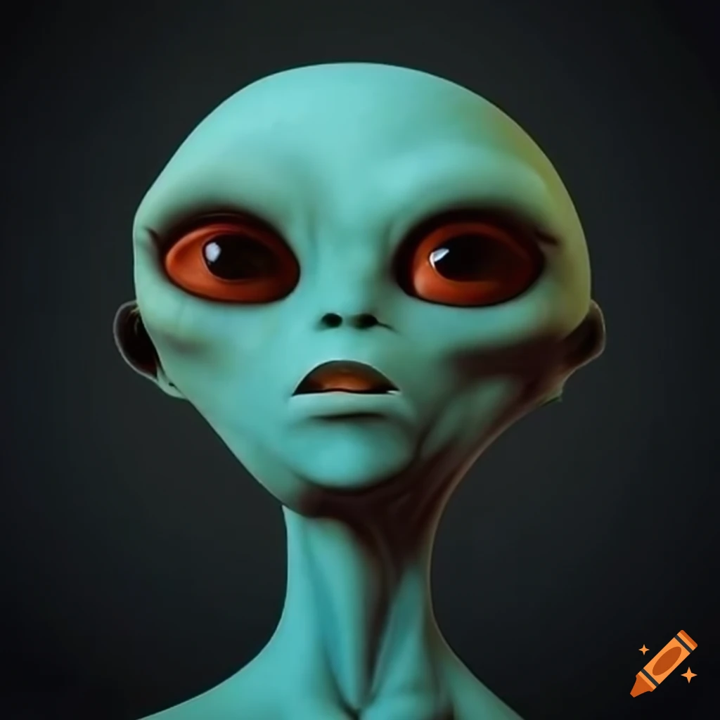 Alien enjoying spaghetti on Craiyon