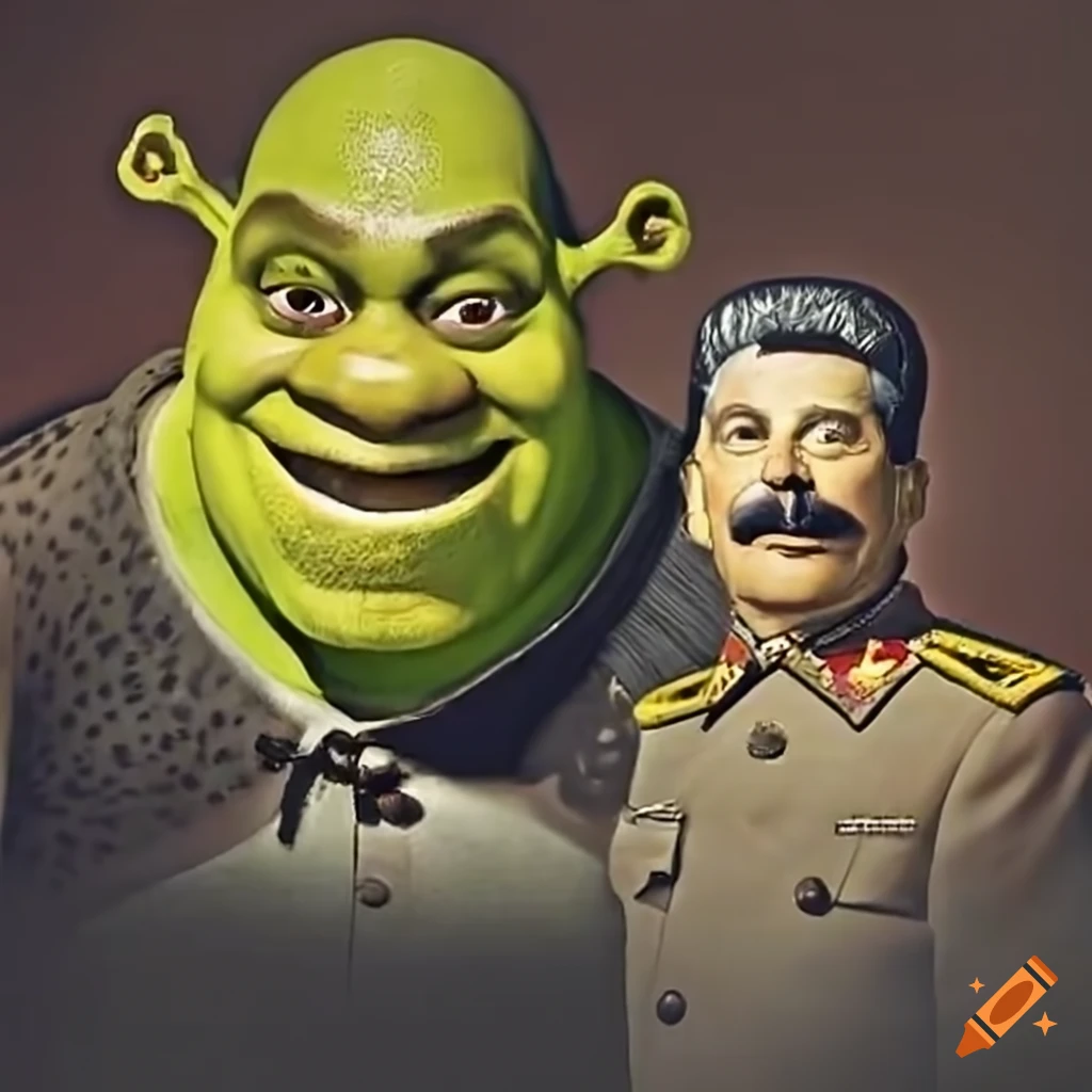 Satirical mashup of Shrek and Joseph Stalin