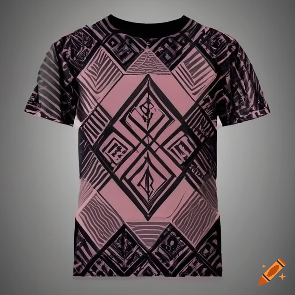 Modern fashion statement t-shirt with geometric full-on print