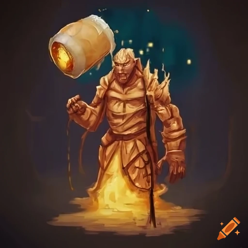 Beer elemental character for dungeons and dragons (dnd) on Craiyon