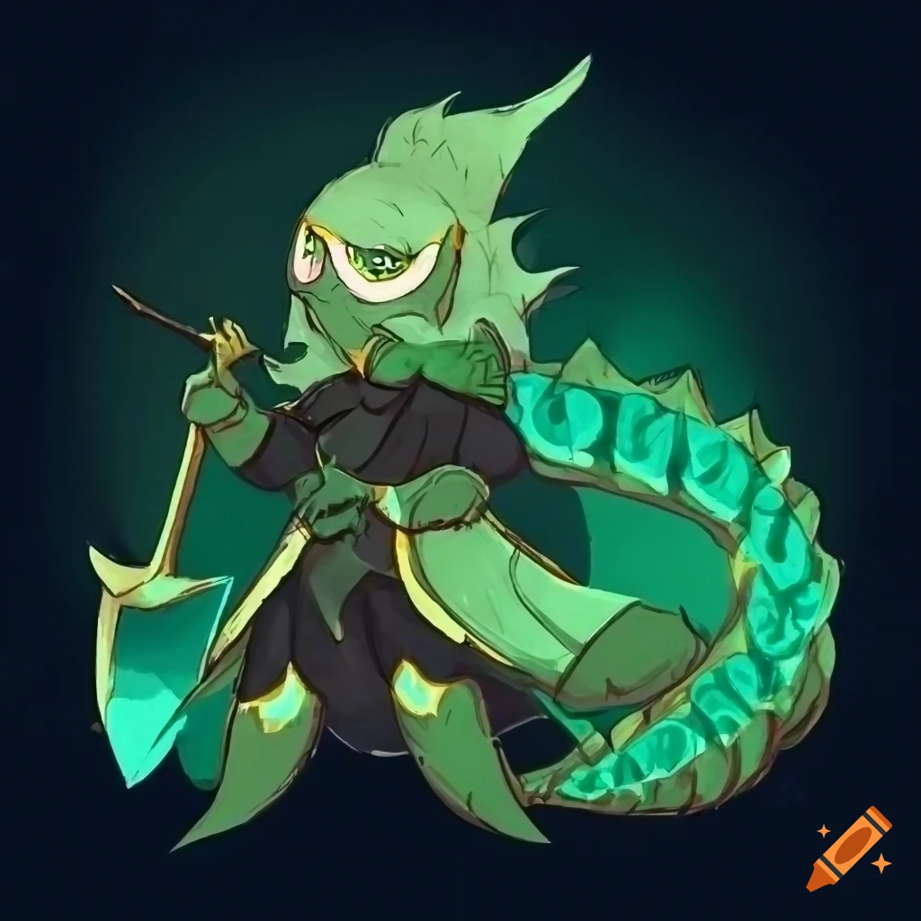 Oregano-colored dragon cookie with cut tail and unique features