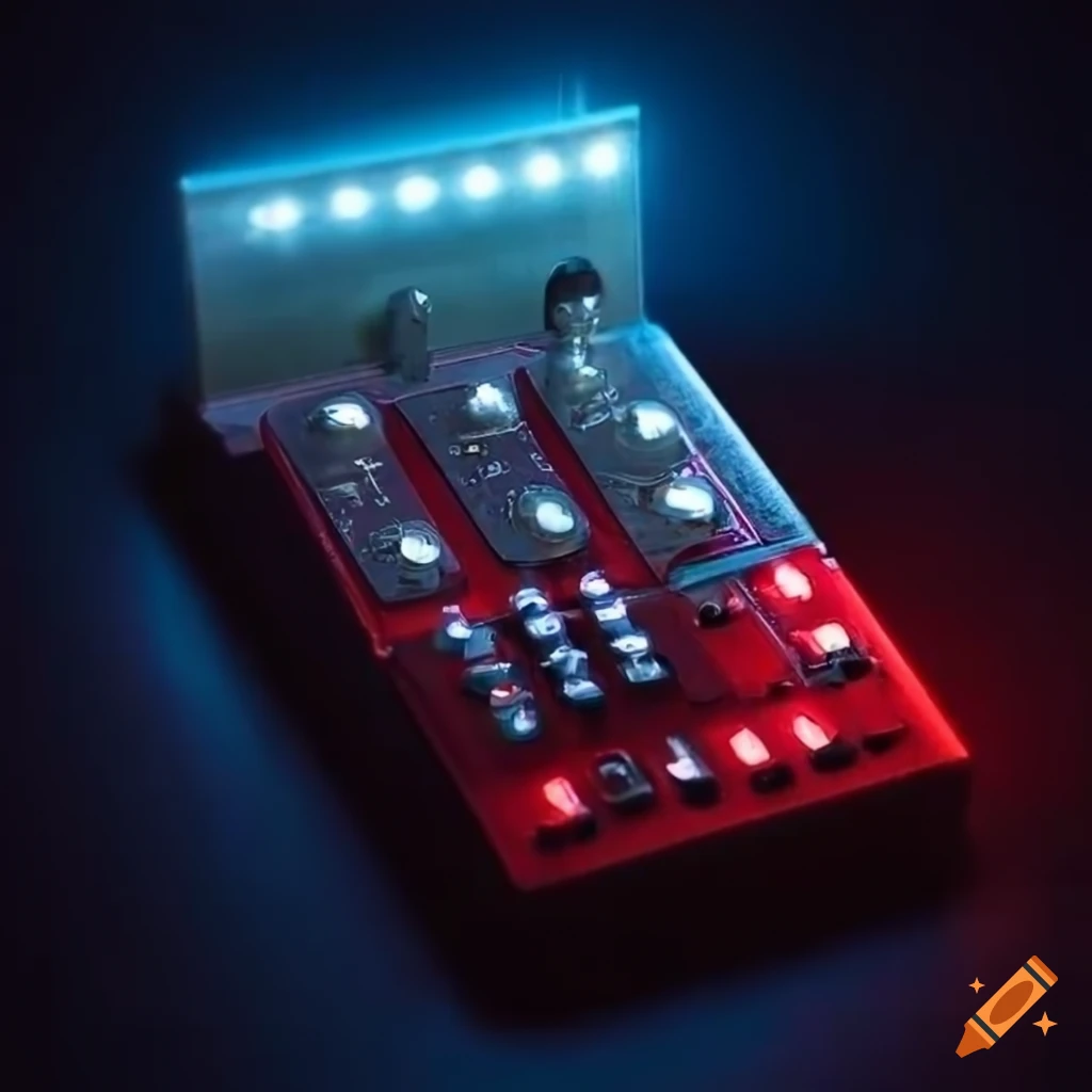 Soviet desktop control panel with lights