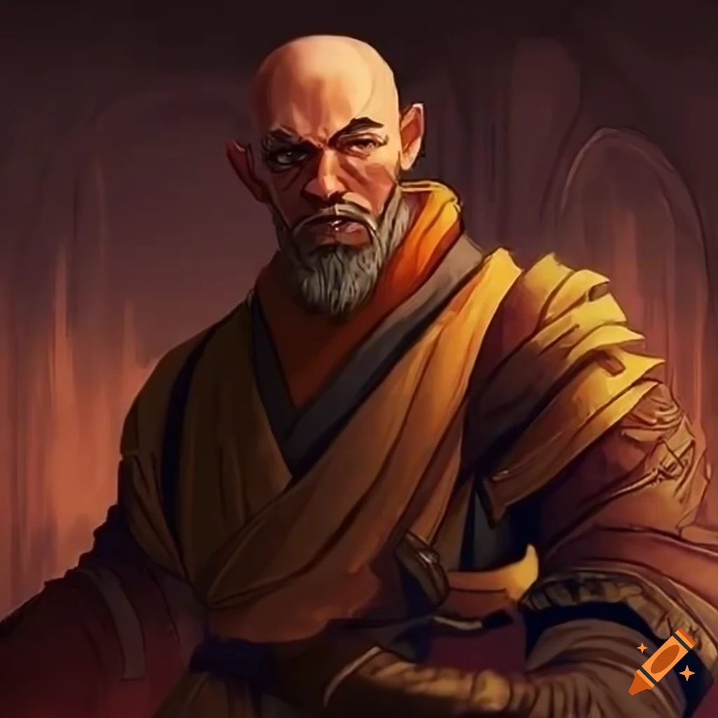 Stilgar depicted as a dnd monk character on Craiyon