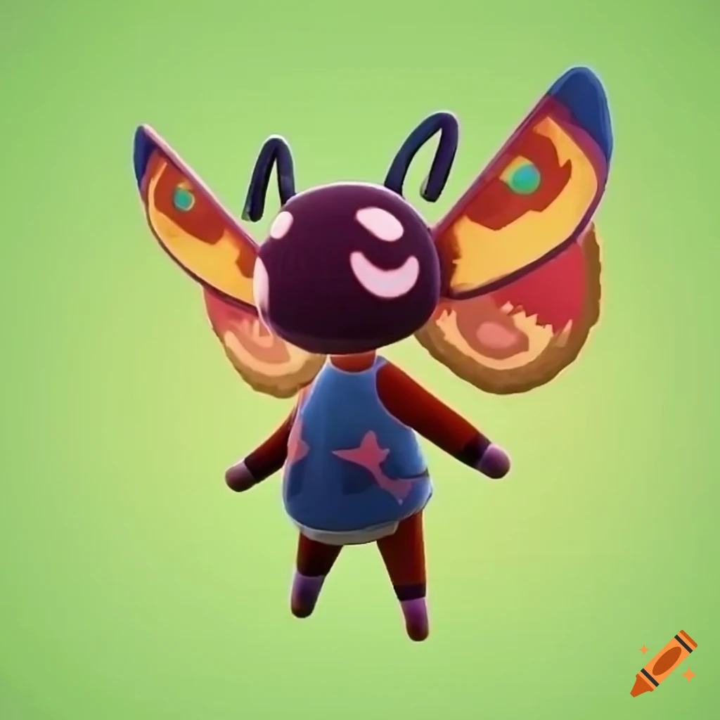 Animal crossing moth character on Craiyon