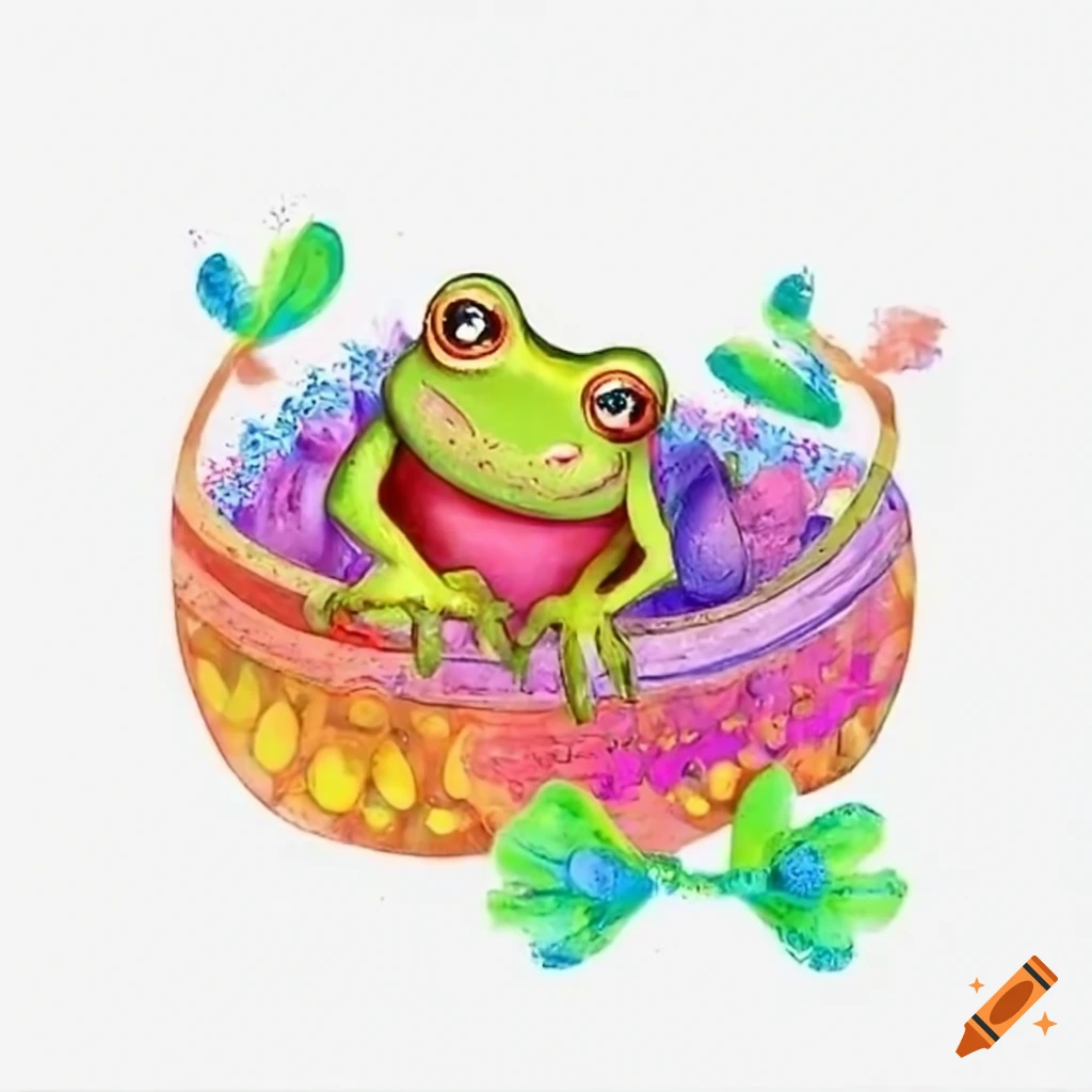 Colorful easter frog decoration on Craiyon