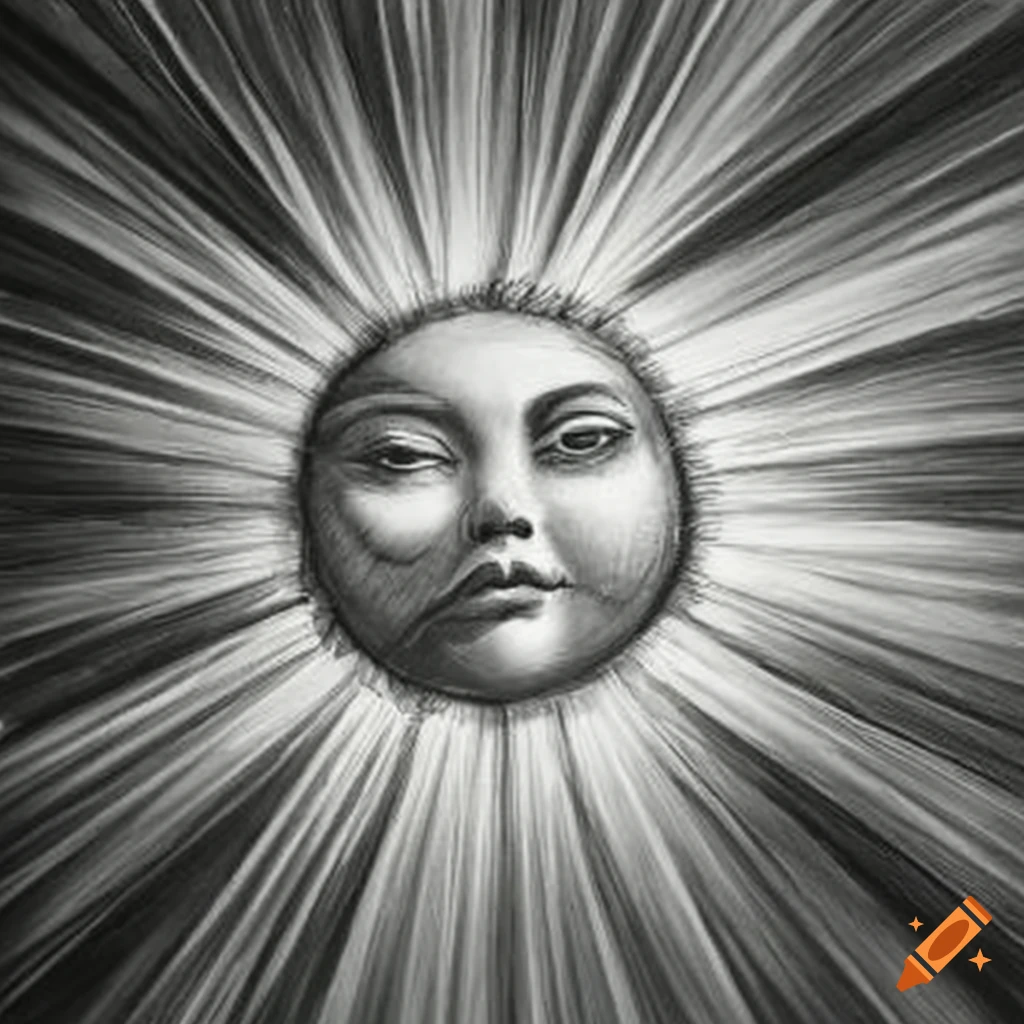 Sun with emanating rays on Craiyon