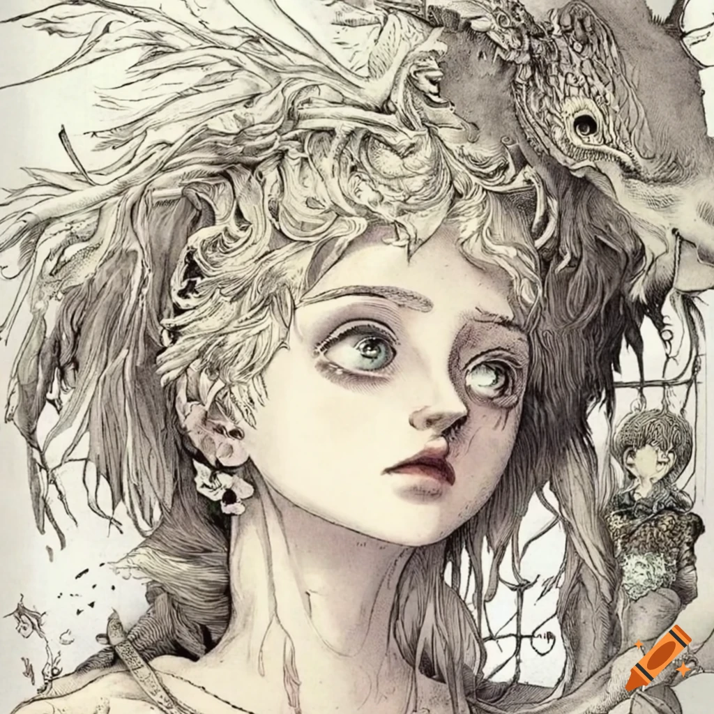 Illustrations of fantastical creatures inspired by victorian era