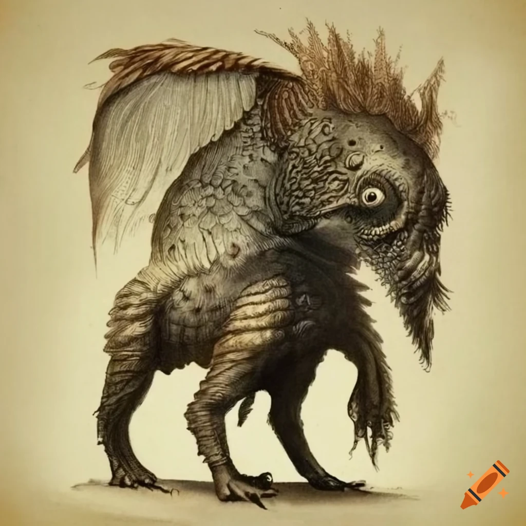 Illustrations of fantastical creatures inspired by victorian era
